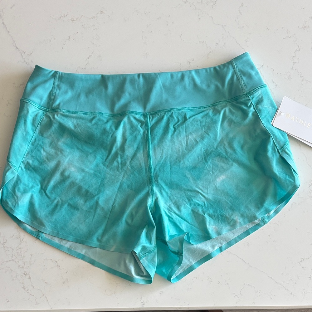 Athleta  Run with It 3.5" Turquoise Shorts - NWT  - Woman's Medium